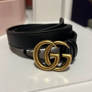 Gucci leather belt with Double G buckle